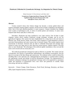 Floodwater Utilization for Groundwater Recharge: An Adaptation for Climate Change
