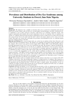 The Prevalence and Distribution of Dry eye Syndrome among University Students in Owerri, Nigeria.pdf