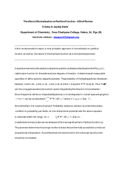 The effect of Normalisation on Partition Function-A Wave Particle Duality