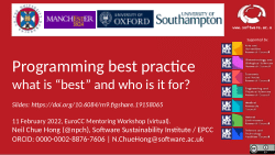Programming best practice: what is 