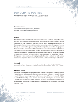 Democratic Poetics: A Comparative Study of the US and Iran