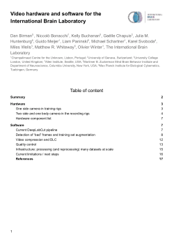 Video hardware and software for the International Brain Laboratory