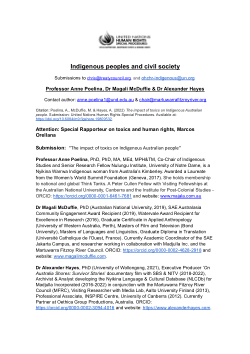 The impact of toxics on Indigenous Australian people