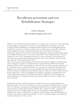 Recidivism prevention and two Rehabilitation Strategies
