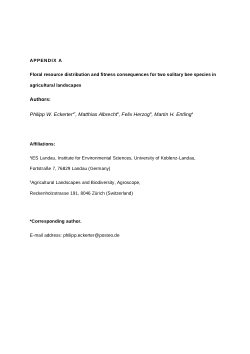 Floral resource distribution and fitness consequences for two solitary bee species in agricultural landscapes