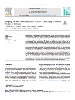 Designing effective waste management practices in developing economies: The case of Suriname