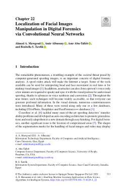 Localization of Facial Images Manipulation in Digital Forensics via Convolutional Neural Networks