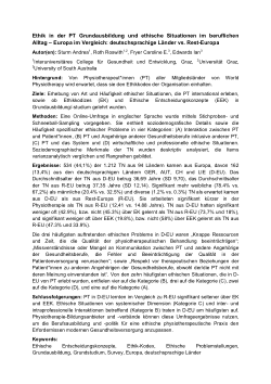 Ethik in der PT Grundausbildung und ethische Situationen im beruflichen ...