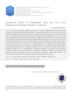 Asymmetric Warfare in Contemporary Africa: The Case of the Anglophone Secessionist Struggle in Cameroon