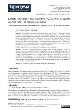 Espacio semiotizado de la <i>Verdadera relación de la Conquista del Perú </i>(1534) de Francisco de Xerez