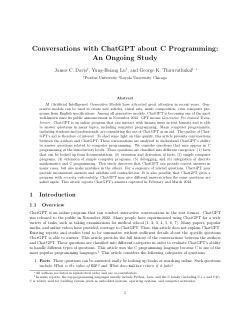 Conversations with ChatGPT about C Programming: An Ongoing Study