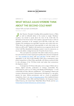What would Julius Nyerere think about the Second Cold War?