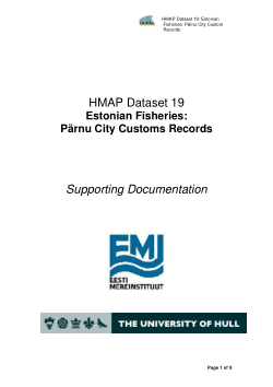 HMAP Dataset 19: Estonian Fisheries: Pärnu City Customs Records