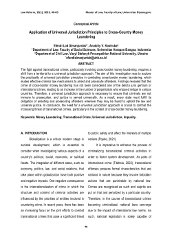 <strong>Application of Universal Jurisdiction Principles to Cross-Country Money Laundering</strong>