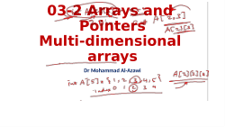 Part 04: Pointers and Multi-dimensional arrays