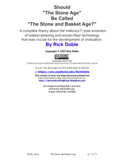 Should "The Stone Age" Be Called "The Stone And Basket Age?"