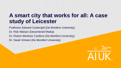 Slides for AI-UK 2023 panel presentation: A smart city that works for all: A case study of Leicester.