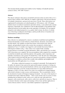 Database of foodstuffs and food systems in Africa, 1497-1840.