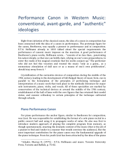 <b>Performance Canon in Western Music: Ideologies of Conventional, Avant-Garde, and Authentic Music</b>