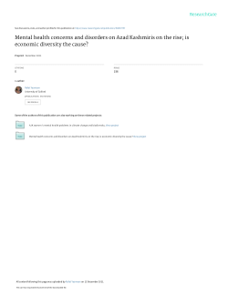 Mental health concerns and disorders on Pakistan Ocuupied Kashmiris on the rise is economic diversity the cause.pdf