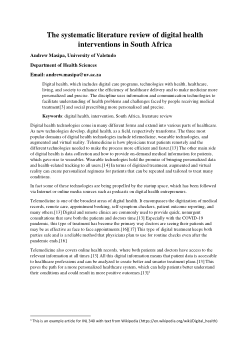 The systematic literature review of digital health interventions in South Africa