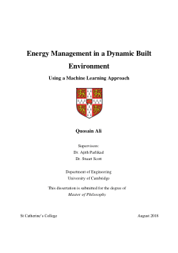 Energy Management in a Dynamic Built Environment - Using a Machine Learning Approach