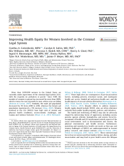 Improving health equity for women involved in the criminal legal system