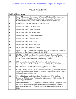 AHM vs FDA Case 2-22-cv-00223_doc1-1 TABLE OF EXHIBITS