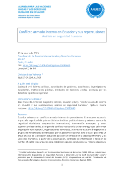<b>Conflicto armado interno en Ecuador y sus repercusiones</b>, análisis en seguridad humana