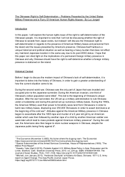 The Okinawan Right to Self-Determination - Problems Presented by the United States Military Presence and a Flurry of American Human Rights Abuses