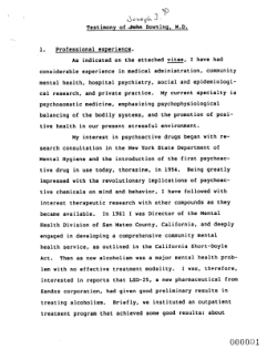 Testimony of Joseph J. Downing, M.D. in the Matter of MDMA Scheduling