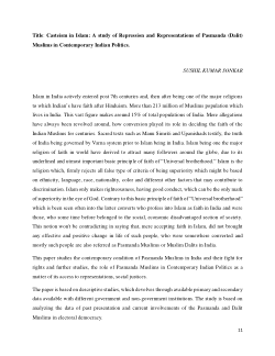 Casteism in Islam: A study of Repression and Representations of Pasmanda (Dalit) Muslims in Contemporary Indian Politics.