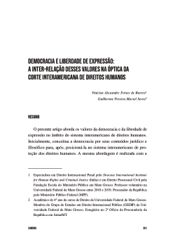 DEMOCRACIA E LIBERDADE DE EXPRESSÃO:A INTER-RELAÇÃO DESSES VALORES NA ÓPTICA DA CORTE INTERAMERICANA DE DIREITOS HUMANOS