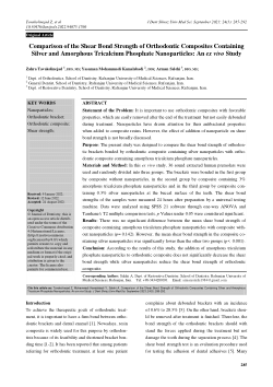 Comparison of the Shear Bond Strength of Orthodontic Composites Containing Silver and Amorphous Tricalcium Phosphate Nanoparticles: an ex vivo Study