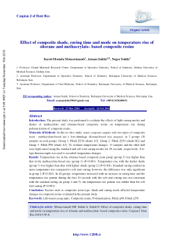 Effect of composite shade, curing time and mode on temperature rise of silorane and methacrylate-based composite resins