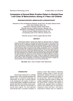 Comparison of Second Molar Eruption Pattern in Skeletal Class I and Class III Malocclusions among 8 9 Years old Children