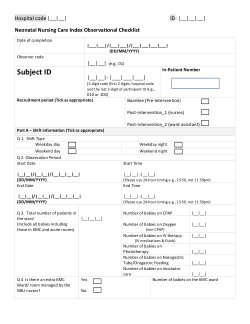 Neonatal Nursing Care Index [NCI] v1.1 30-May-2023 for assessing process measures of quality care in neonatal units.