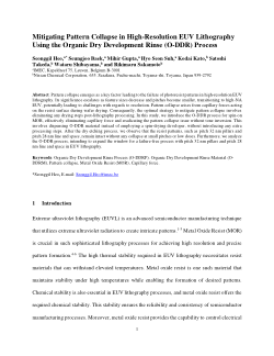 Mitigating Pattern Collapse in High-Resolution EUV Lithography Using the Organic Dry Development Rinse (O-DDR) Process