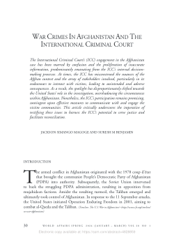 War Crimes in Afghanistan and the International Criminal Court