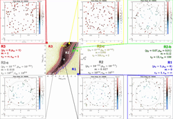 Different example configurations of the DMP in a spatial collective opinion dynamics with homophily scenario