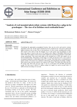Analysis of roof-mounted photovoltaic systems with Honeybee a plug-in for grasshopper – The case of in Esfahan rural residential house