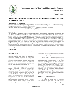 <b>BIODEGRADATION OF TANNINS FROM CASHEW HUSK FOR GALLIC ACID PRODUCTION</b>