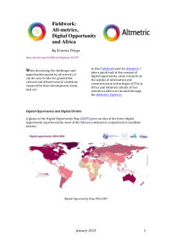 Fieldwork: Alt-Metrics, Digital Opportunity and Africa