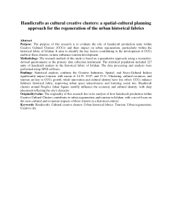 Handicrafts as cultural creative clusters: a spatial-cultural planning approach for the regeneration of the urban historical fabrics