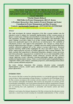 STRATEGIC INTEGRATION OF THE BLUE ECONOMY INITIATIVE INTO THE EDUCATION SYSTEM FOR SUSTAINABLE IMPLEMENTATION OF BLUE ECONOMY PROJECTS IN KENYA'S COAST REGION.pdf