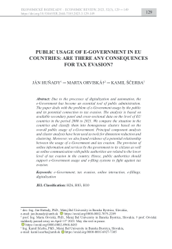 PUBLIC USAGE OF E-GOVERNMENT IN EU COUNTRIES: ARE THERE ANY CONSEQUENCES FOR TAX EVASION?
