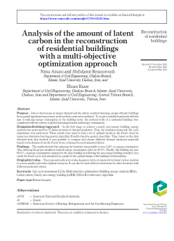 Analysis of the Amount of Latent Carbon in the Reconstruction of Residential Buildings with a Multi-Objective Optimization Approach