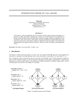 introducing order in call graph