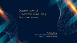 Determination of KCl concentration using Machine Learning