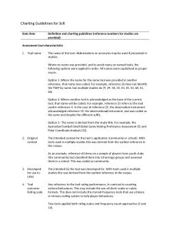 Charting guidelines for ScR